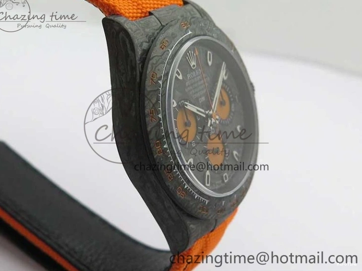 MiroTime 0321 Daytona DIW Carbon Noob 1:1 Best Edition Black Orange Dial on Orange Nylon Strap SA TopPick 2586